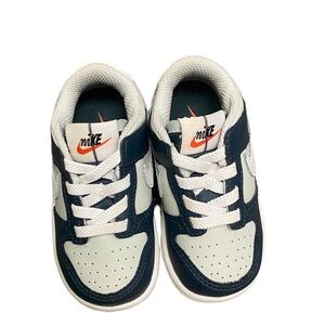 Nike Dunk Low Size:5c Color: Deep Jungle/White-Light Silver Box Included